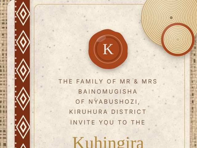 The Ankole Heritage Kuhingira design: woven baskets, beadwork and a wax seal on burlap